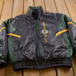 Vtg NFL Team Green Bay Packers Leather Jacket