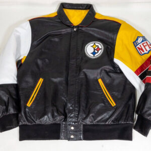 Vtg Pittsburgh Steelers Jeff Hamilton Leather Jacket