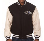 Baltimore Ravens Brown and Cream Varsity Jacket