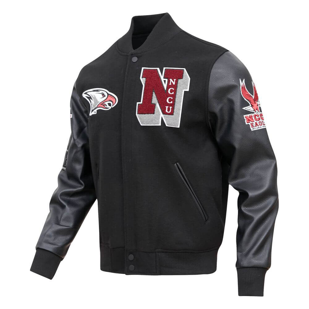 Black North Carolina Central Eagles Varsity Jacket (1) Black North Carolina Central Eagles Varsity Jacket