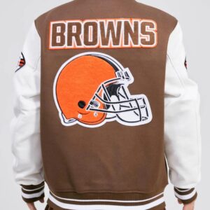 Cleveland Browns NFL Brown White Varsity Jacket