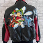 Disney Winnie the Pooh Black And Red Leather Jacket