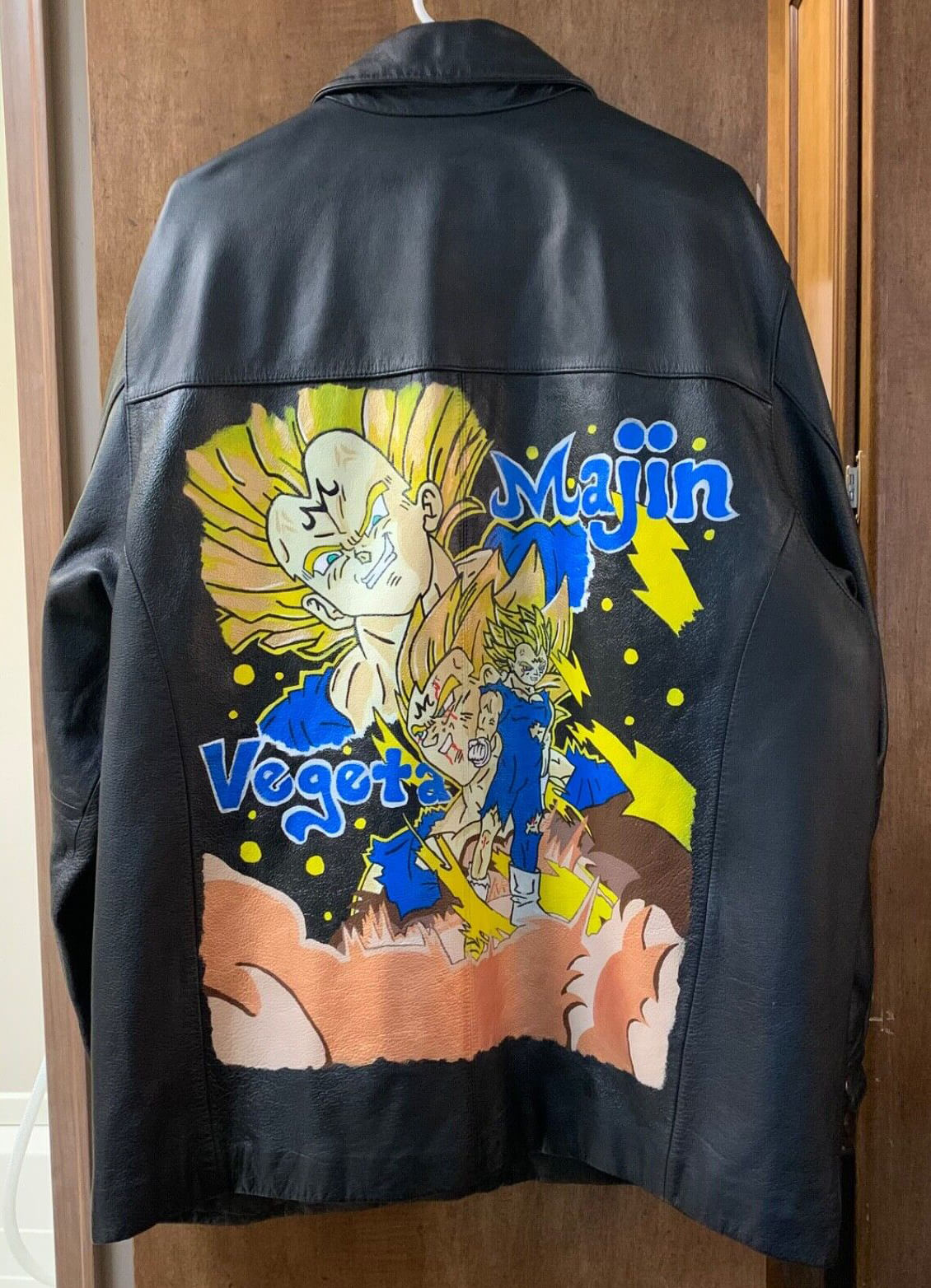 Dragon Ball Z Majin Vegeta Black Leather Jacket