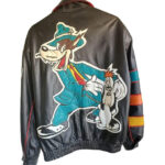 Droopy Dog Bad Wolf Leather Bomber Jacket