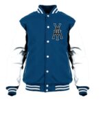 General Yay Navy White Monogram Varsity Jacket