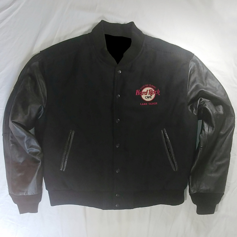 Hard Rock Cafe Black Varsity Jacket (4) Hard Rock Cafe Black Varsity Jacket