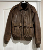 Hard Rock Cafe Paris Brown Leather Bomber Jacket