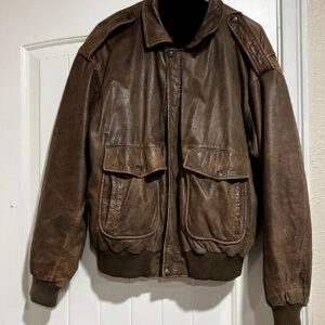Hard Rock Cafe Paris Brown Leather Bomber Jacket
