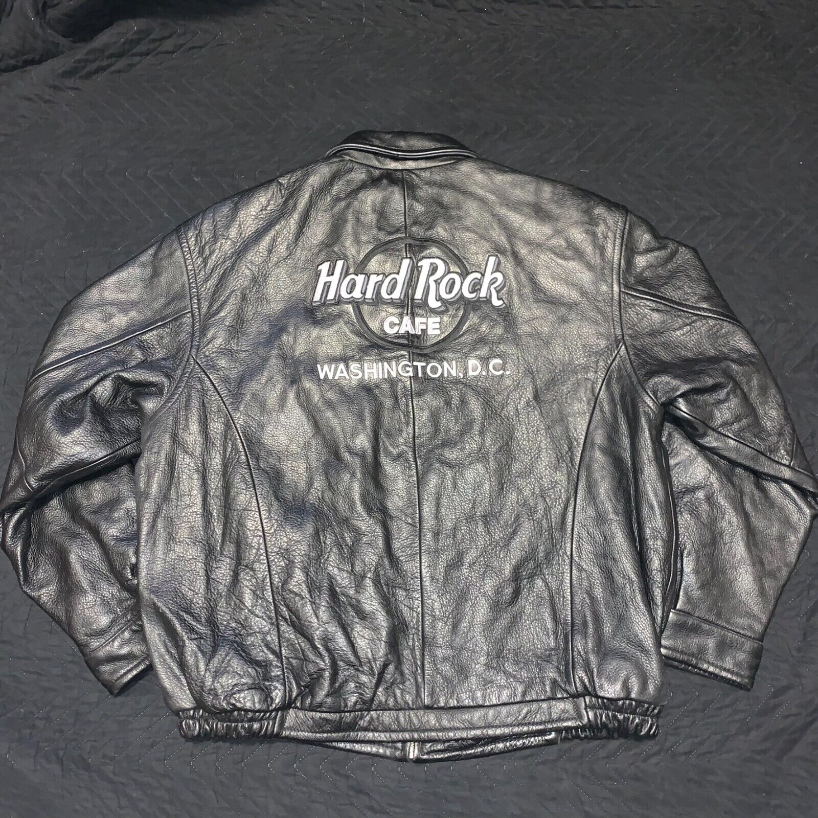 Hard Rock Cafe Washington DC Black Leather Jacket