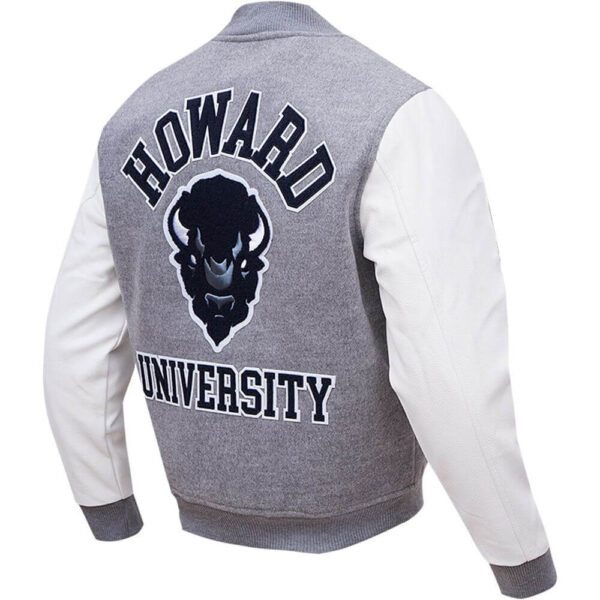 Howard Bison Gray White Varsity Jacket