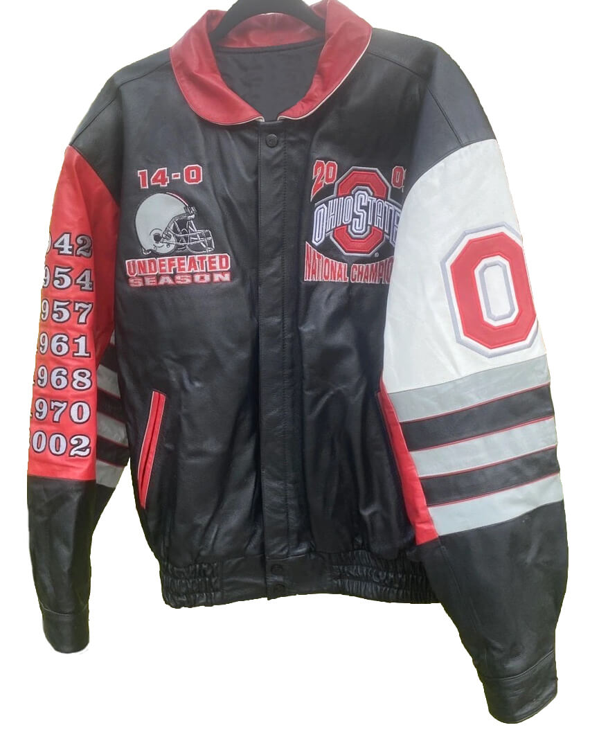Jeff Hamilton 2002 Ohio State Champions Leather Jacket (1) Jeff Hamilton 2002 Ohio State Champions Leather Jacket