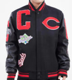 MLB Cincinnati Reds Logo Black Varsity Jacket