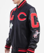 MLB Cincinnati Reds Logo Black Varsity Jacket