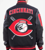MLB Cincinnati Reds Logo Black Varsity Jacket