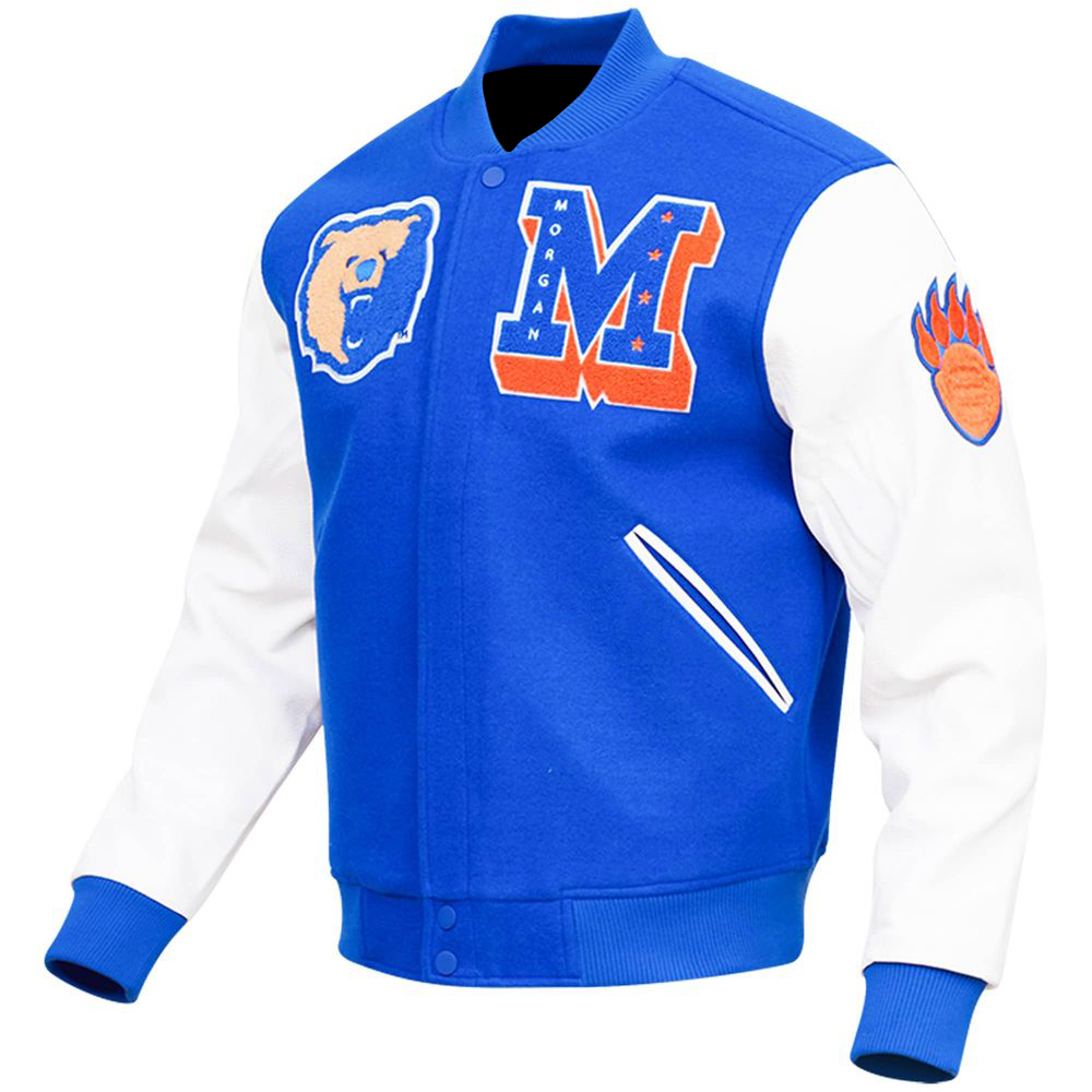 State Bears Royal Blue White Varsity Jacket Maker of Jacket