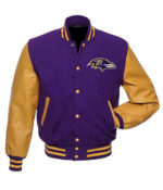 NFL Baltimore Ravens Purple And Yellow Varsity Jacket