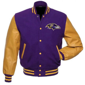 NFL Baltimore Ravens Purple And Yellow Varsity Jacket