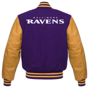 NFL Baltimore Ravens Purple And Yellow Varsity Jacket