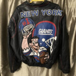 NY Giants The Flintstones Montana Toons Leather Jacket