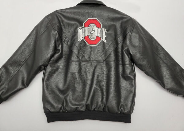 Ohio State Buckeyes Bomber Black Leather Jacket