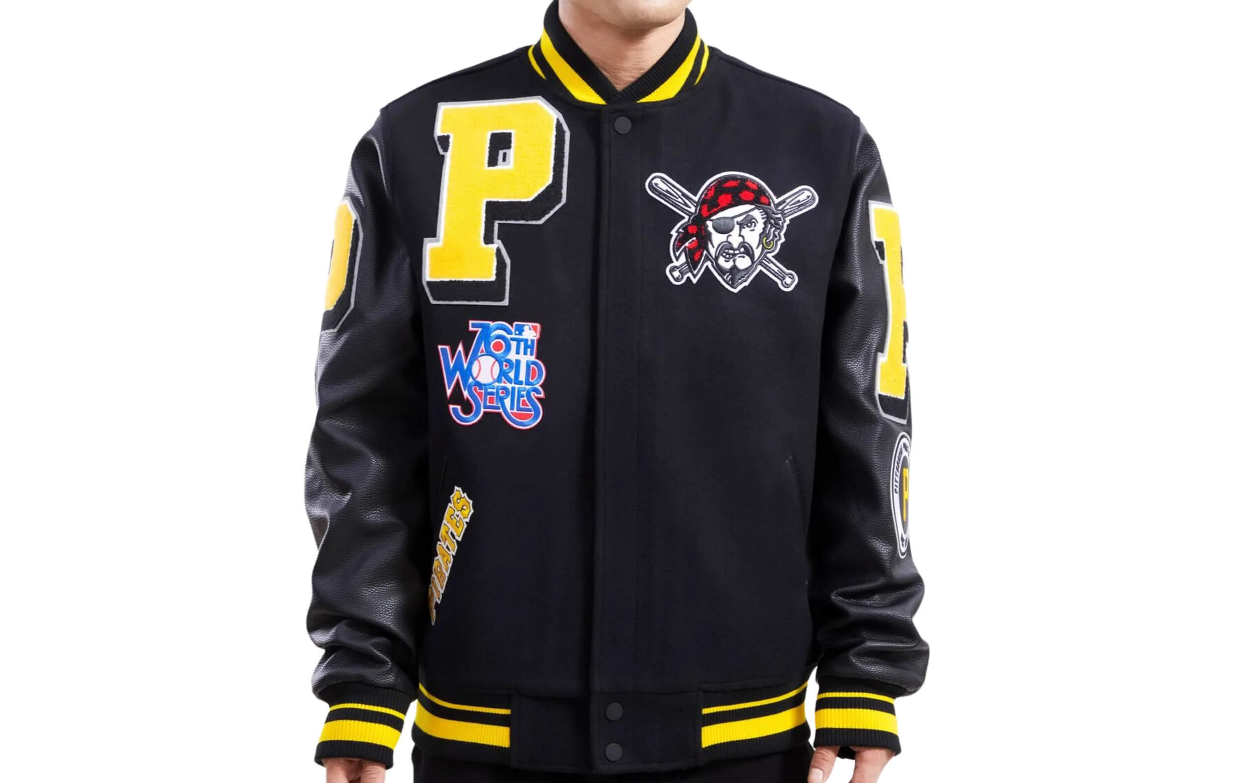 Maker of Jacket Fashion Jackets Pittsburgh Pirates MLB Black Varsity