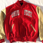 Red Cream Ohio State Letterman Varsity Jacket