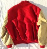 Red Cream Ohio State Letterman Varsity Jacket