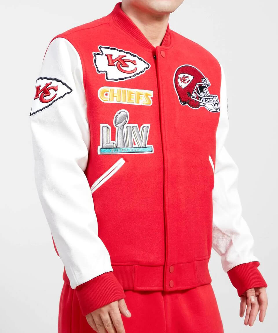 Red White Kansas City Chiefs NFL Varsity Jacket (1) Red White Kansas City Chiefs NFL Varsity Jacket