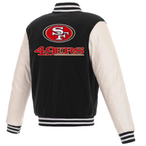 San Francisco 49ers Black And White Varsity Jacket