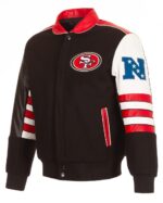 San Francisco 49ers Multicolor Wool Leather Jacket