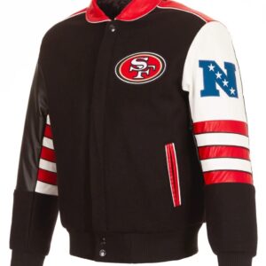 San Francisco 49ers Multicolor Wool Leather Jacket