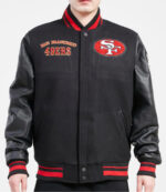 San Francisco 49ers Retro Classic Black Varsity Jacket
