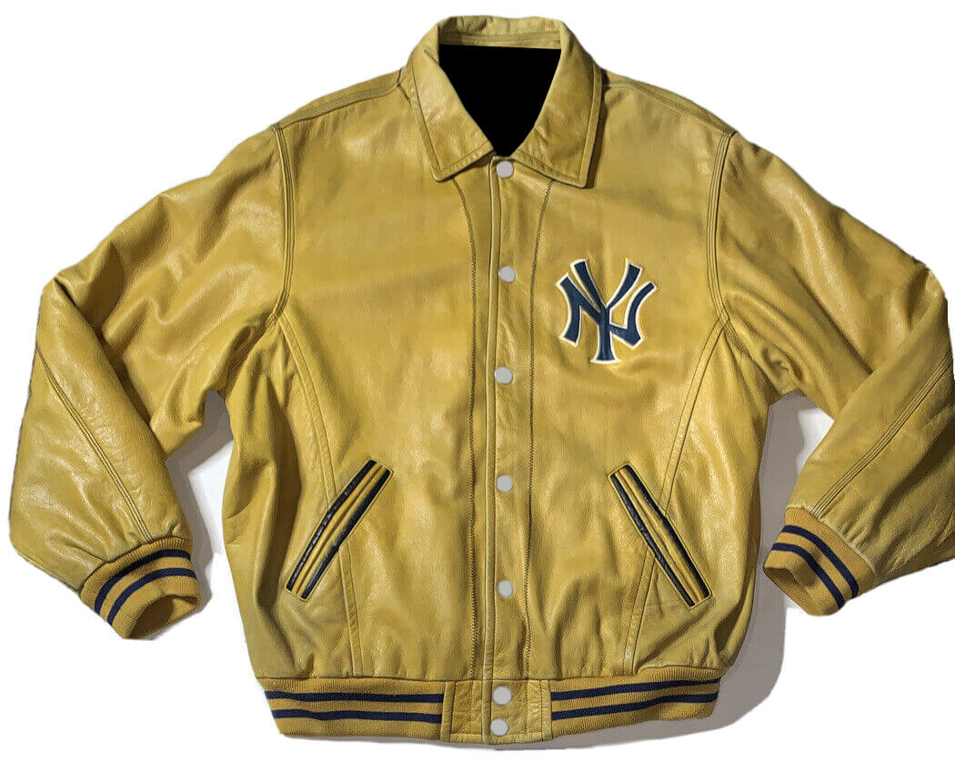 Vintage 1990 Mirage New York Yankees Leather Jacket Maker of Jacket