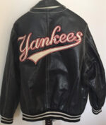 Vintage Black Mirage NY Yankees Leather Jacket