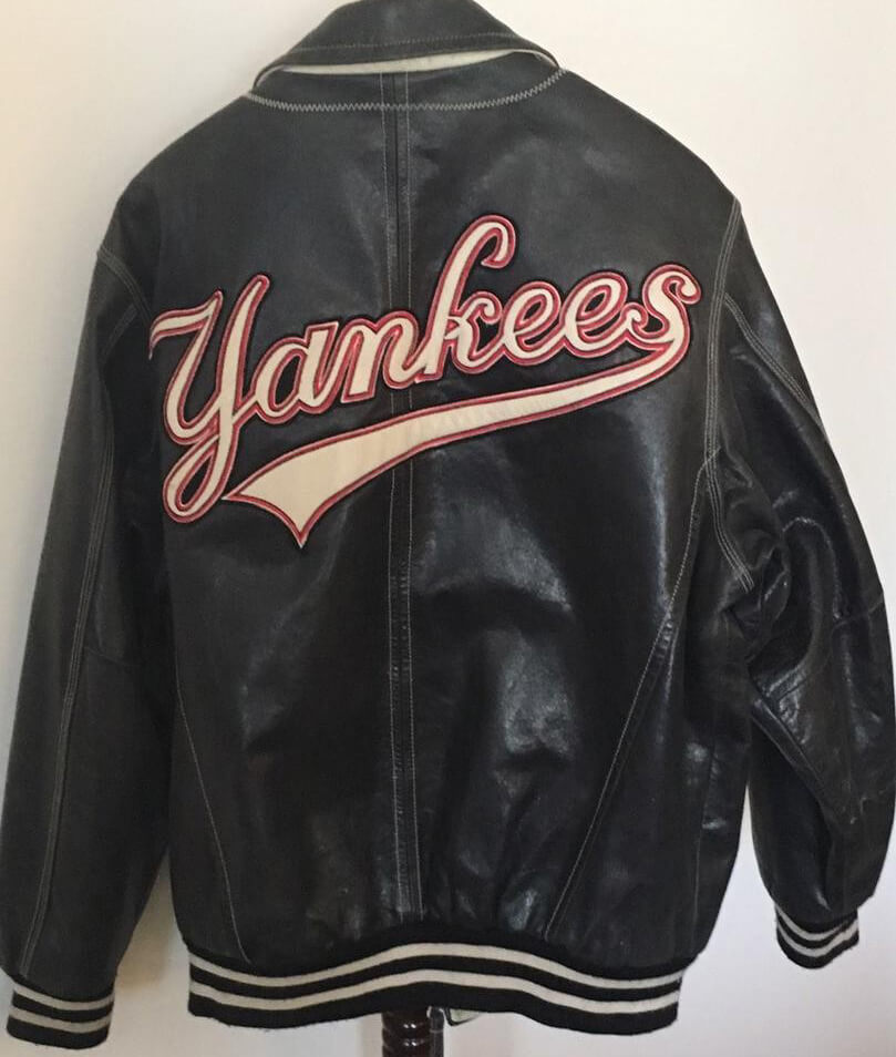 Vintage Black Mirage NY Yankees Leather Jacket - Maker of Jacket