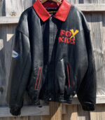 Vintage Fox Kids Black Leather Jacket