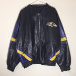 Vintage NFL Baltimore Ravens Football Leather Jacket