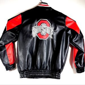 Vintage Ohio State Black And Red Leather Jacket