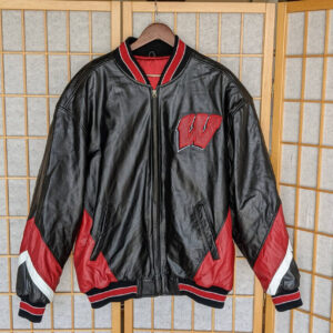 Vtg University of Wisconsin Badgers Leather Jacket