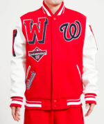Washington Nationals Red White Varsity Jacket