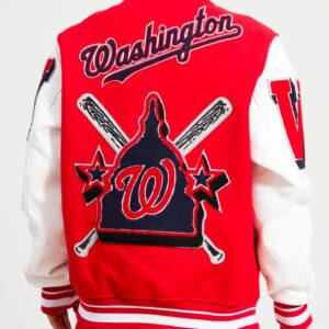 Washington Nationals Red White Varsity Jacket