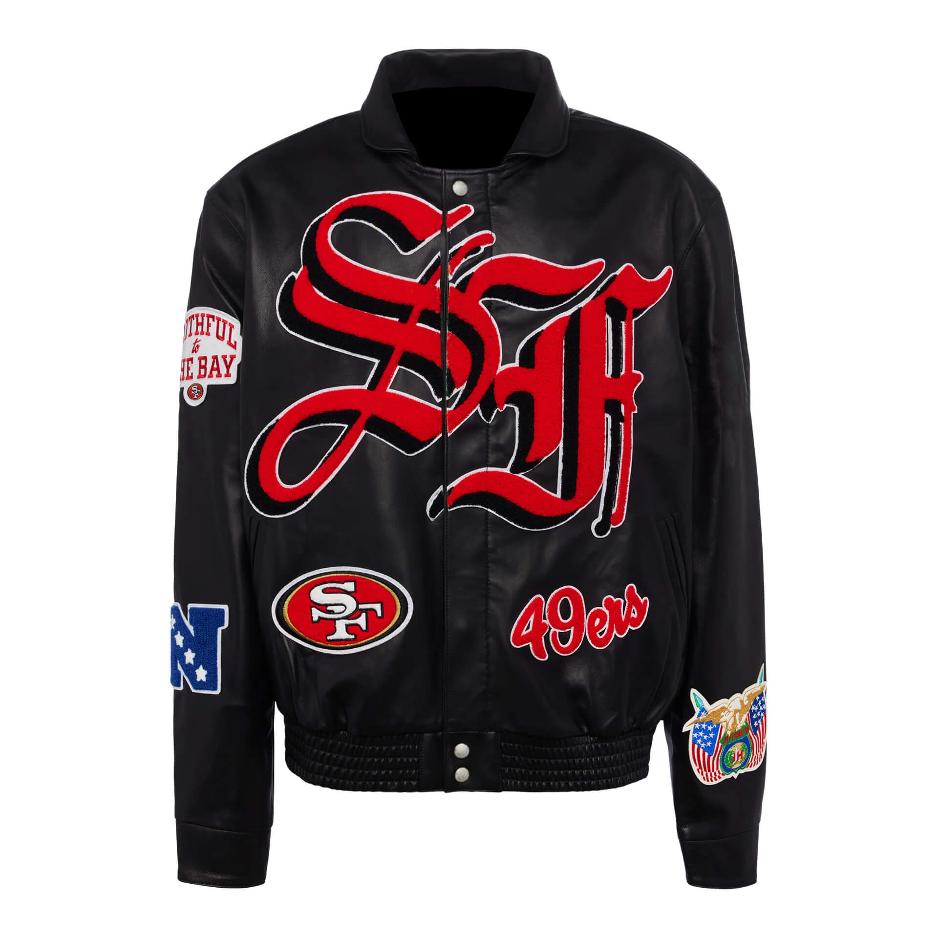 Black NFL Team San Francisco 49ers Leather Jacket (1) Black NFL Team San Francisco 49ers Leather Jacket
