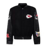 Kansas City Chiefs Wool Leather NFL Black Jacket