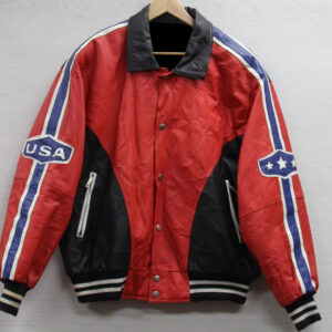 Lady Liberty USA Michael Hobon Leather Bomber Jacket