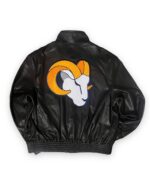 Los Angeles Rams Jeff Hamilton Black Leather Jacket