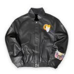 Los Angeles Rams Jeff Hamilton Black Leather Jacket