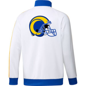 Los Angeles Rams Zip Up White Satin Jacket