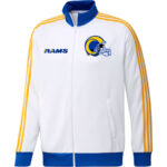 Los Angeles Rams Zip Up White Satin Jacket