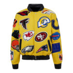 NFL Collage Yellow Jeff Hamilton Wool Jacket