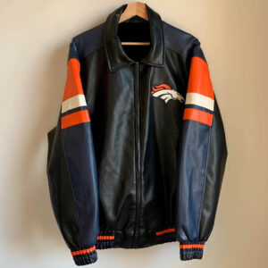 NFL Denver Broncos Bomber Leather Jacket